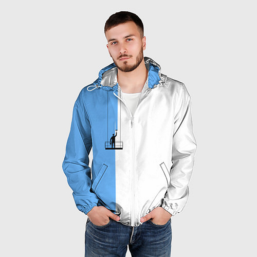 Мужская ветровка Моляр красит стену / 3D-Белый – фото 3