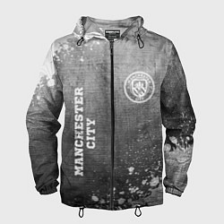 Ветровка с капюшоном мужская Manchester City - grey gradient вертикально, цвет: 3D-черный