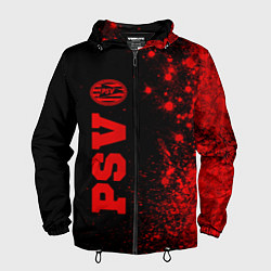 Ветровка с капюшоном мужская PSV - red gradient по-вертикали, цвет: 3D-черный