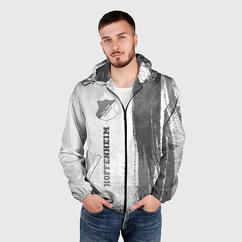 Мужская ветровка Hoffenheim - white gradient по-вертикали / 3D-Черный – фото 3