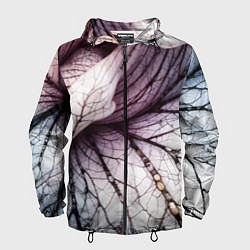 Ветровка с капюшоном мужская Раскрытый цветок, цвет: 3D-черный