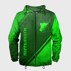 Ветровка с капюшоном мужская Hoffenheim - green gradient вертикально, цвет: 3D-черный