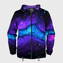 Ветровка с капюшоном мужская Синяя звездная полоса в плите текстура, цвет: 3D-черный