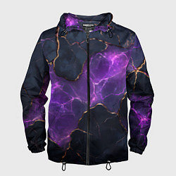 Мужская ветровка Фиолетовый разлом с молниями