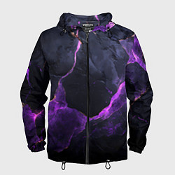 Ветровка с капюшоном мужская Фиолетово-черная объемная текстура, цвет: 3D-черный