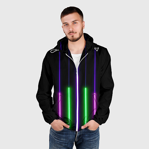 Мужская ветровка Color Purple green pink / 3D-Белый – фото 3