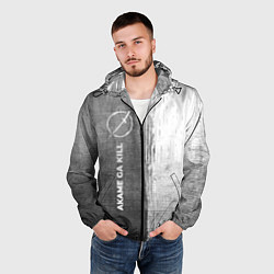 Ветровка с капюшоном мужская Akame ga Kill - grey gradient по-вертикали, цвет: 3D-черный — фото 2