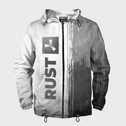 Ветровка с капюшоном мужская Rust - white gradient по-вертикали, цвет: 3D-черный