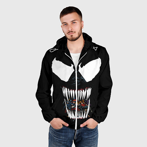 Мужская ветровка Веном жрет / 3D-Белый – фото 3