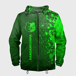 Ветровка с капюшоном мужская Danganronpa - green gradient по-вертикали, цвет: 3D-черный