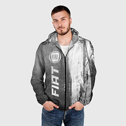 Ветровка с капюшоном мужская Fiat - grey gradient по-вертикали, цвет: 3D-черный — фото 2