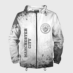 Ветровка с капюшоном мужская Manchester City - white gradient вертикально, цвет: 3D-черный