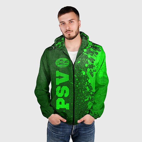 Мужская ветровка PSV - green gradient по-вертикали / 3D-Черный – фото 3