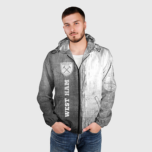 Мужская ветровка West Ham - grey gradient по-вертикали / 3D-Черный – фото 3