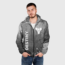 Ветровка с капюшоном мужская Destiny - grey gradient вертикально, цвет: 3D-черный — фото 2