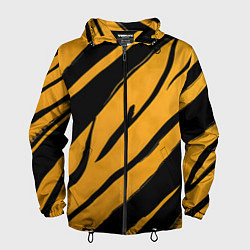 Ветровка с капюшоном мужская Тигровый раскрас, цвет: 3D-черный
