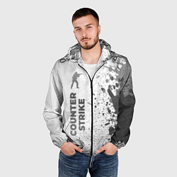 Ветровка с капюшоном мужская Counter Strike - white gradient по-вертикали, цвет: 3D-черный — фото 2