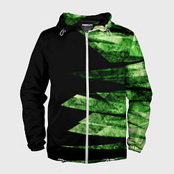 Ветровка с капюшоном мужская Color green black, цвет: 3D-белый