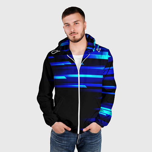 Мужская ветровка Color blue black / 3D-Белый – фото 3