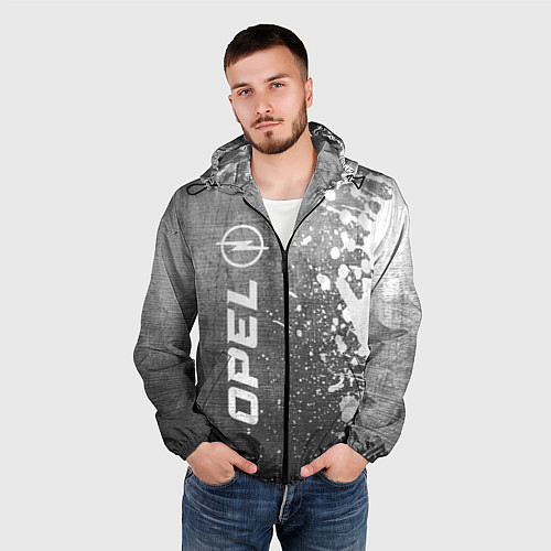 Мужская ветровка Opel - grey gradient по-вертикали / 3D-Черный – фото 3