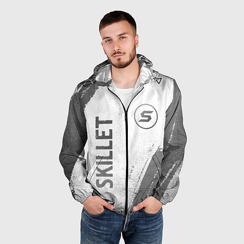 Мужская ветровка Skillet - white gradient вертикально / 3D-Черный – фото 3