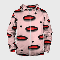 Ветровка с капюшоном мужская Круги маркер - паттерн, цвет: 3D-белый