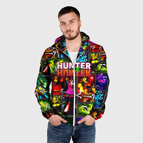 Мужская ветровка Hunter x hunter neon anime / 3D-Белый – фото 3