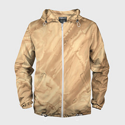 Ветровка с капюшоном мужская Бежевая текстура каменная мрамор, цвет: 3D-белый