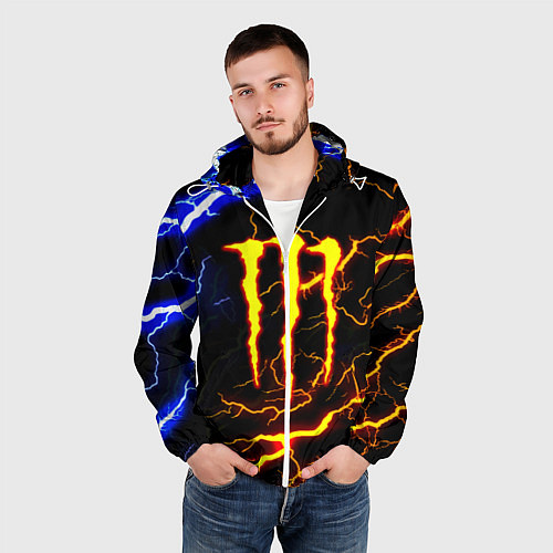 Мужская ветровка Monster energy шторм / 3D-Белый – фото 3