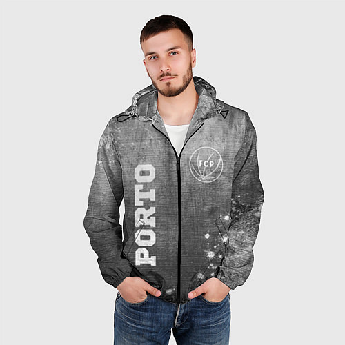 Мужская ветровка Porto - grey gradient вертикально / 3D-Черный – фото 3