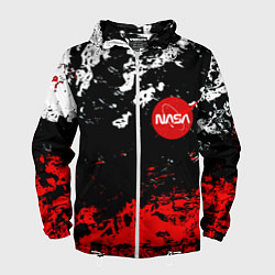 Ветровка с капюшоном мужская Nasa краски, цвет: 3D-белый