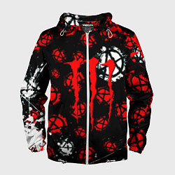 Ветровка с капюшоном мужская Monster energy anarhy, цвет: 3D-белый