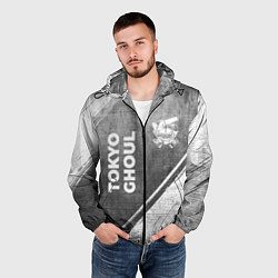 Ветровка с капюшоном мужская Tokyo Ghoul - grey gradient вертикально, цвет: 3D-черный — фото 2