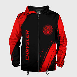 Ветровка с капюшоном мужская Chrysler - red gradient вертикально, цвет: 3D-черный