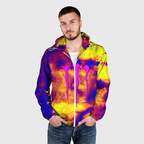 Мужская ветровка Monster energy storm grunge / 3D-Белый – фото 3