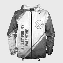 Ветровка с капюшоном мужская Bullet For My Valentine - white gradient вертикаль, цвет: 3D-черный