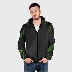 Ветровка с капюшоном мужская Color black green, цвет: 3D-черный — фото 2