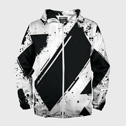 Ветровка с капюшоном мужская Color black white, цвет: 3D-белый