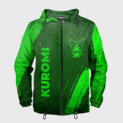 Ветровка с капюшоном мужская Kuromi - green gradient вертикально, цвет: 3D-черный