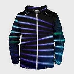 Ветровка с капюшоном мужская Color black blue, цвет: 3D-белый