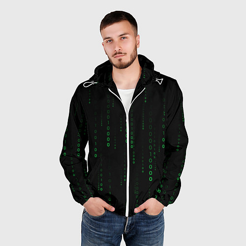 Мужская ветровка Color black green / 3D-Белый – фото 3