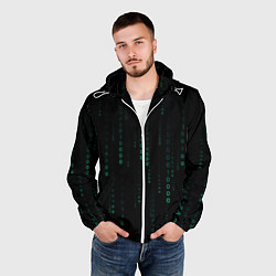 Ветровка с капюшоном мужская Color black turquoise, цвет: 3D-белый — фото 2