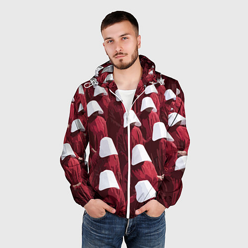 Мужская ветровка Рассказ служанки паттерн / 3D-Белый – фото 3