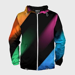 Ветровка с капюшоном мужская Multicoloured, цвет: 3D-белый