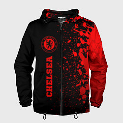 Ветровка с капюшоном мужская Chelsea - red gradient по-вертикали, цвет: 3D-черный