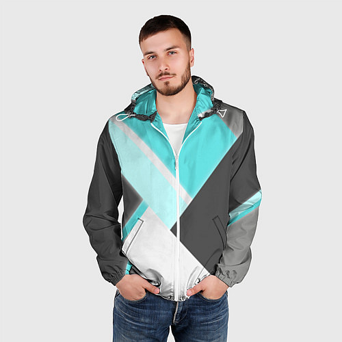 Мужская ветровка Color black blue / 3D-Белый – фото 3