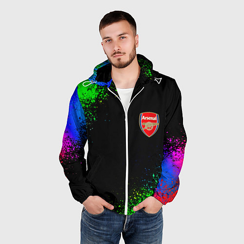 Мужская ветровка Arsenal неоновые краски / 3D-Белый – фото 3