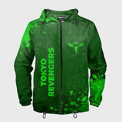 Ветровка с капюшоном мужская Tokyo Revengers - green gradient вертикально, цвет: 3D-черный
