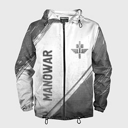 Ветровка с капюшоном мужская Manowar - white gradient вертикально, цвет: 3D-черный