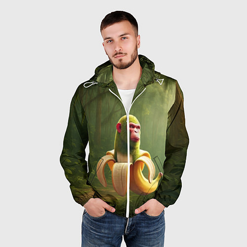 Мужская ветровка Шимпанзини бананини ии мем / 3D-Белый – фото 3